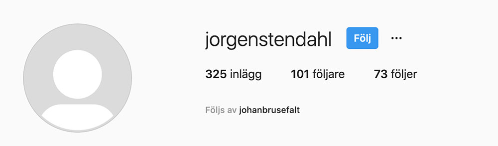 Jörgen Stendahl´s Instagram account