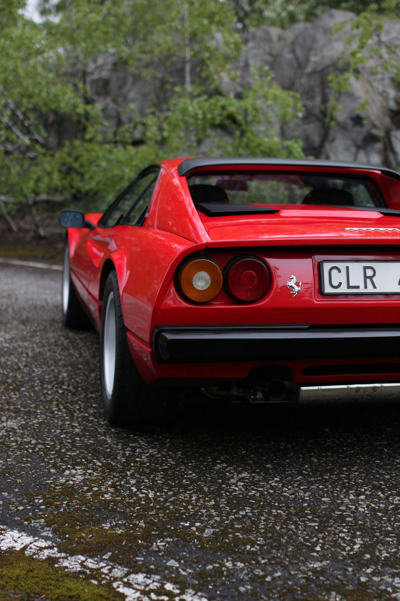 The classic round tail lights of the Ferrari 308 GTB QV - 1984