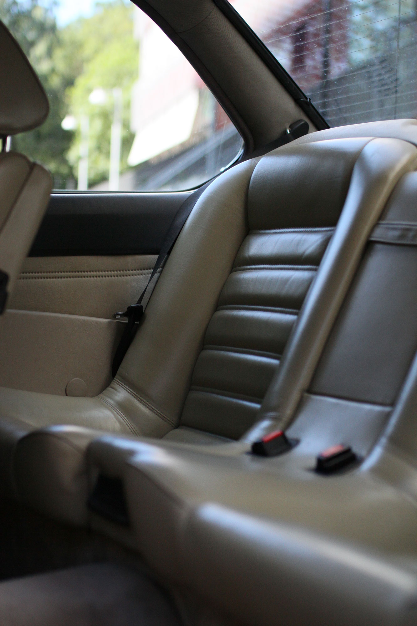 Back seat of a BMW 635