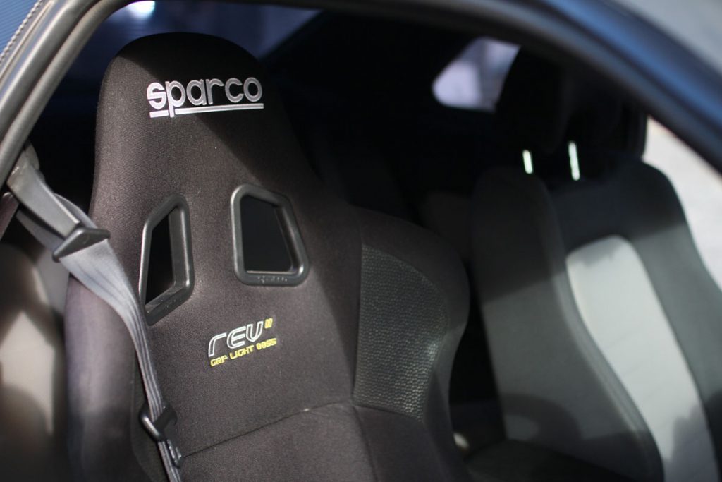 Sparco seat in a Skyline Nissan R34