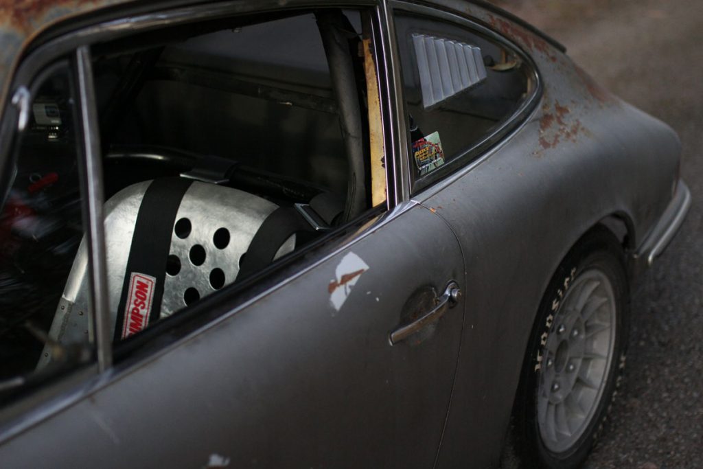 Aluminum-seats-in-a-Rusty-Porsche-912