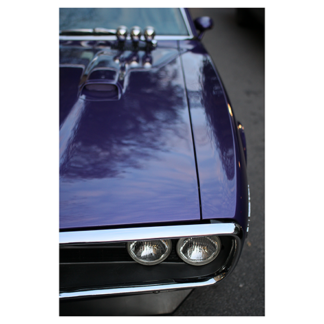 Plymouth-Barracuda-purple-left-headlight
