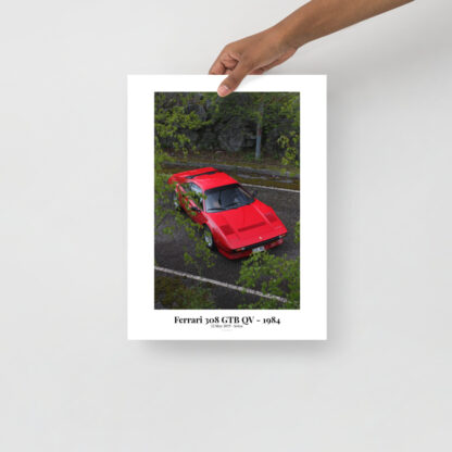 Ferrari-308-GTB-QV-Behind-leaves-with-text 30x40